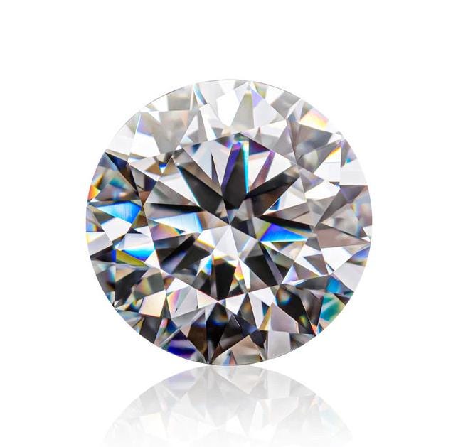 Moissanite Round Cut Loose Stones, 20mm/25mm Brilliant Cut Moissanite with GRA Certificate for Jewelry Making, D Color VVS1 Moissanite Stone