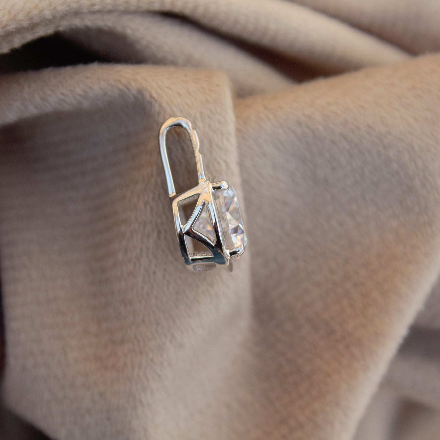 Round Moissanite Prong Set Solitaire Pendant, 925 Sterling Silver Jewelry, Everyday Wear Pendant, Perfect Anniversary Pendant, Ready to Ship