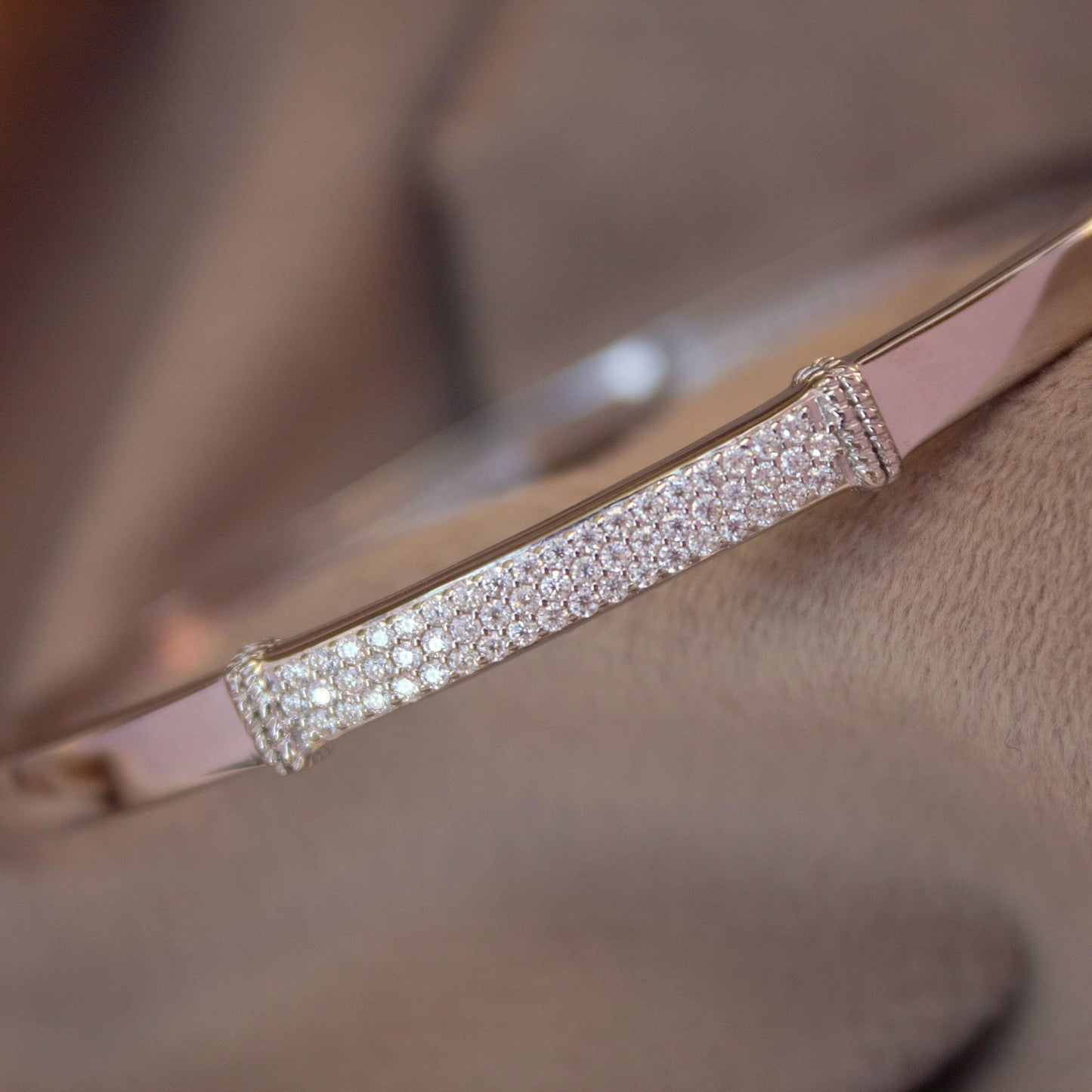 Classic Moissanite Cuff Bracelet, Solid 925 Sterling Silver Hinged Bracelet, Statement Cuff Bangle for Men and Women, Best Anniversary Gift