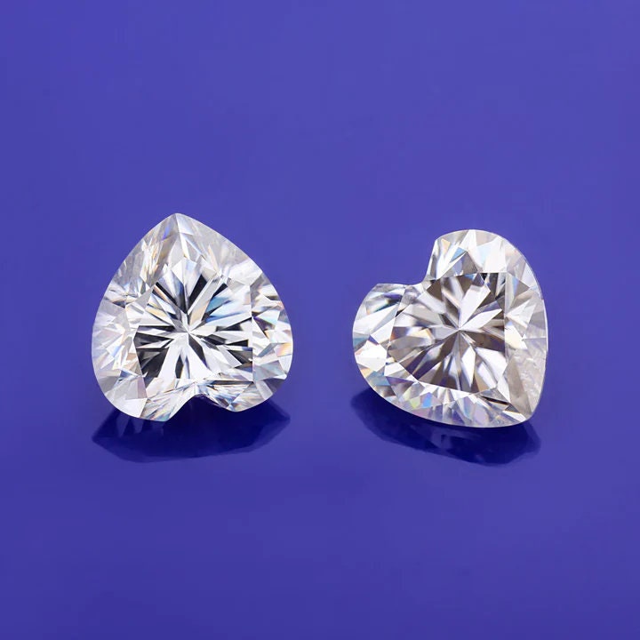 6 carat Heart moissainite - 12 mm Heart Shape moissanite - D Color VVS1 Moissanite Stone with GRA Certificate