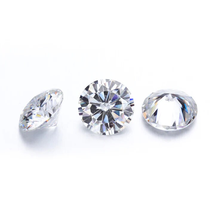 Round Moissanite Stone with GRA Certificate  - 4 MM to 18 MM - H&A round moissanite