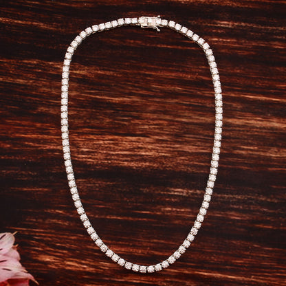 4mm Lab Grown Diamond Solid Gold Tennis Necklace