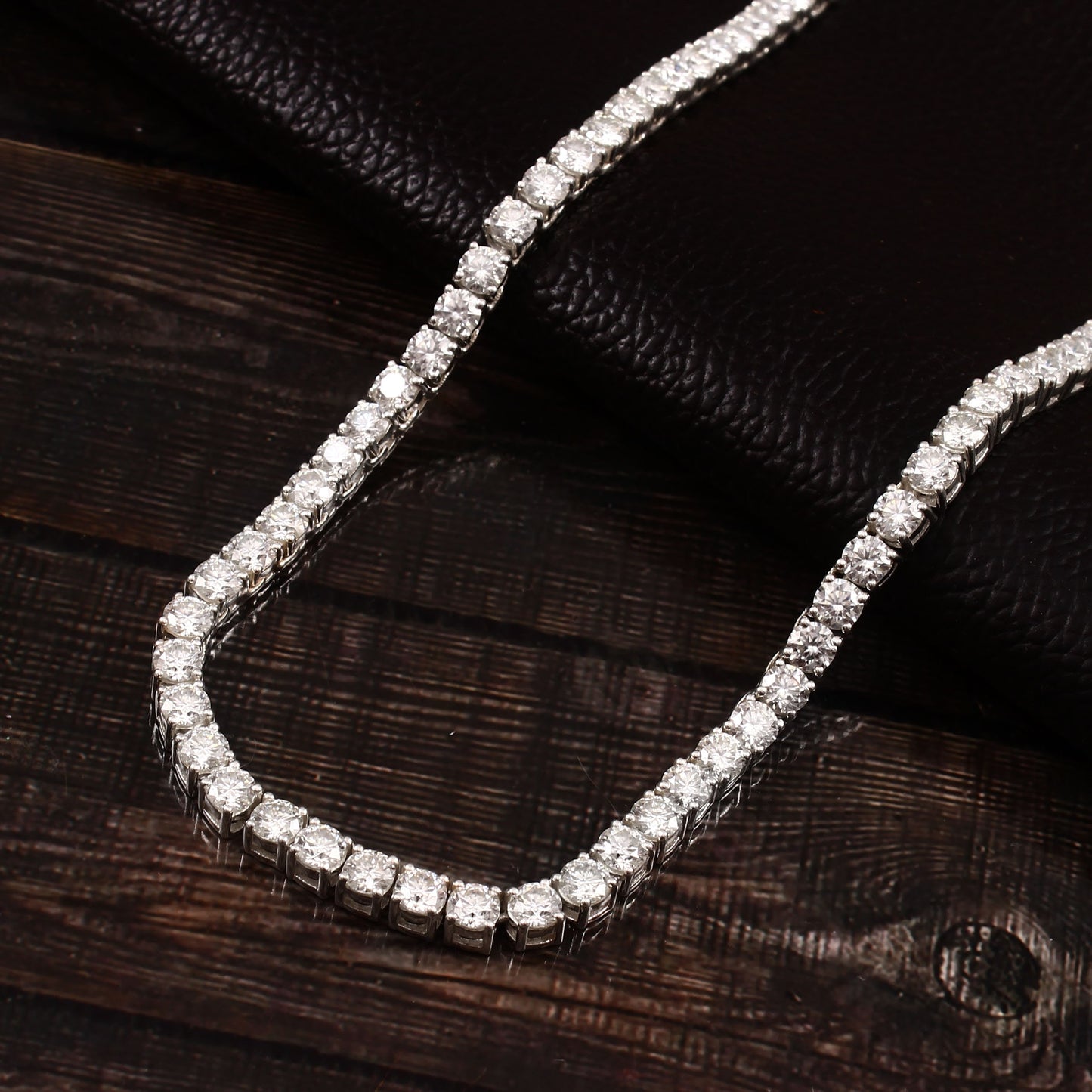 4mm Lab Grown Diamond Solid Gold Tennis Necklace