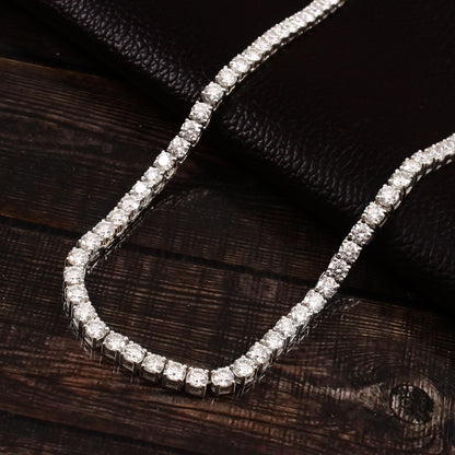 4mm Lab Grown Diamond Solid Gold Tennis Necklace