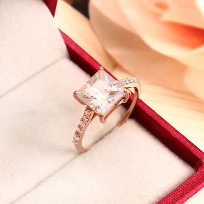 2 carat Princess Cut Moissanite Gold Ring