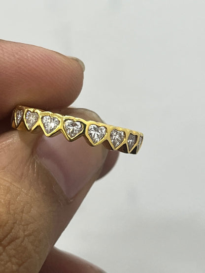 Moissanite Heart Eternity Ring