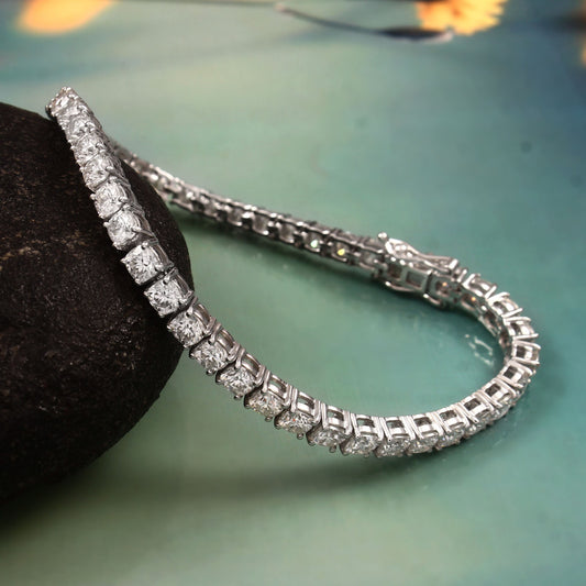 Round Infinity Lab diamond bracelet - 3mm lab diamonds, Gold Tennis bracelet