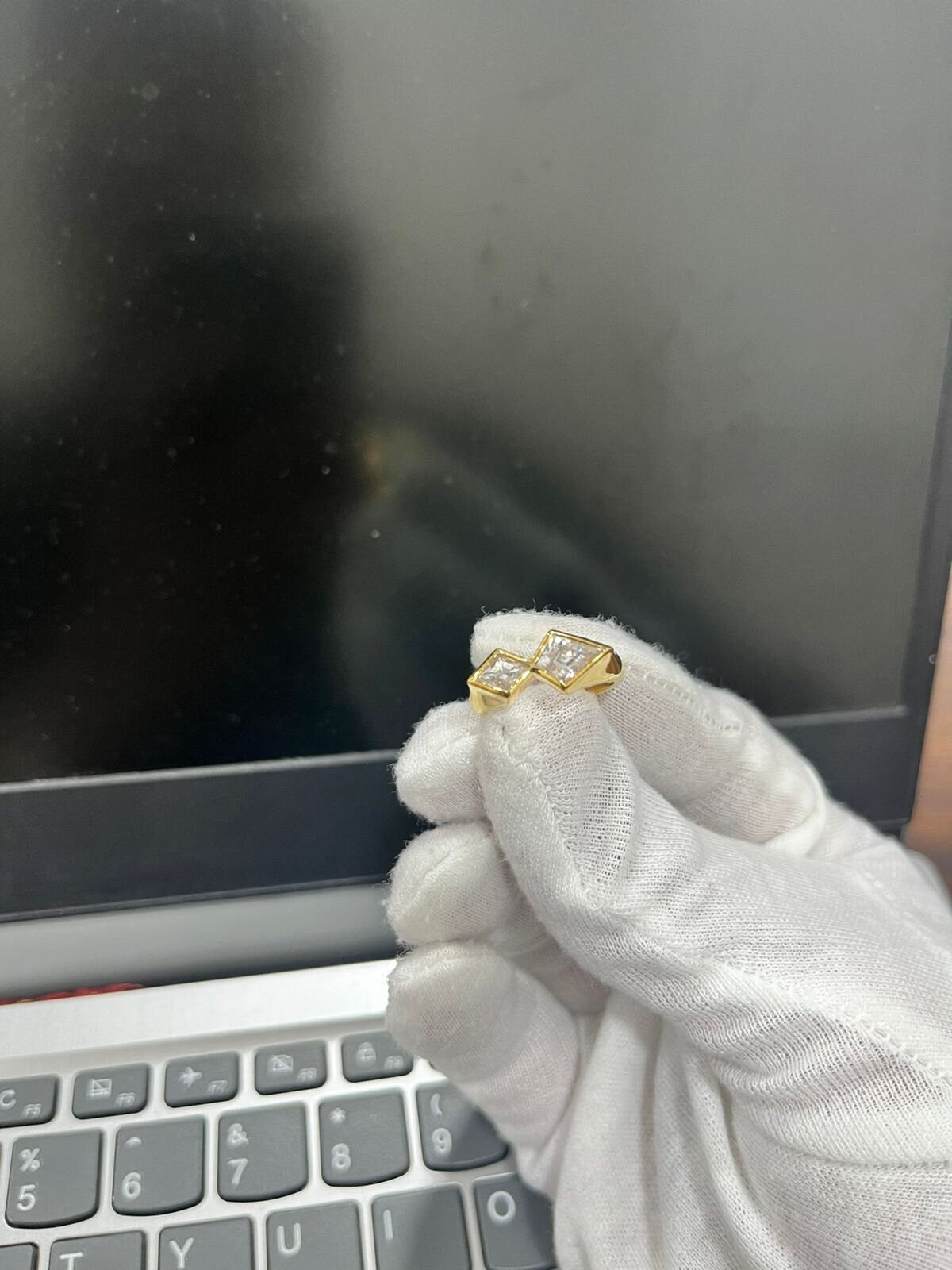 10K 14K 18K Diamond Rings, Delicate Diamond Ring, Kite Diamond Ring, Two Stone Ring, CVD Diamond Ring, Minimalist Ring, Gifts For Her