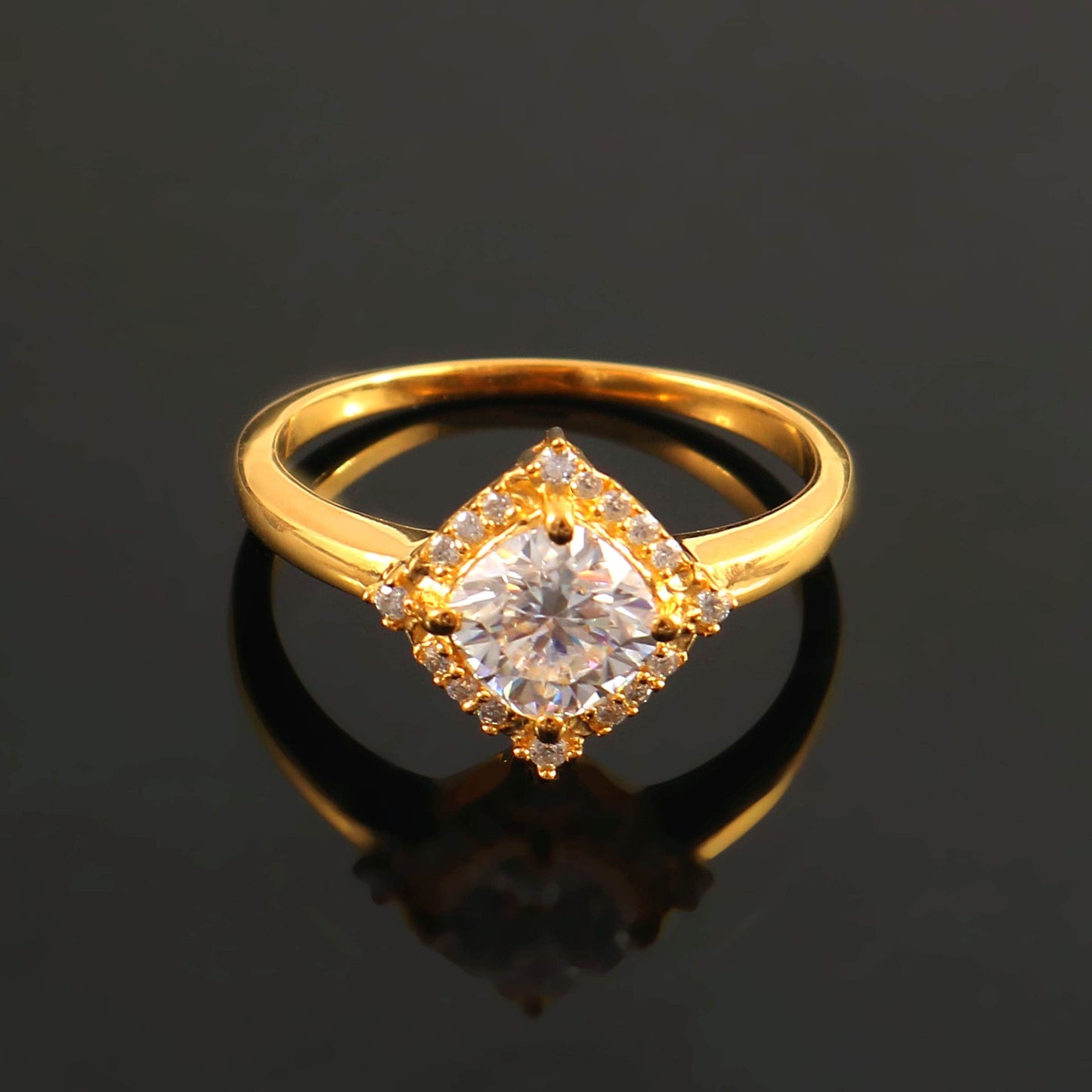 Dainty Gold Lab Grown Diamond Solitaire ring