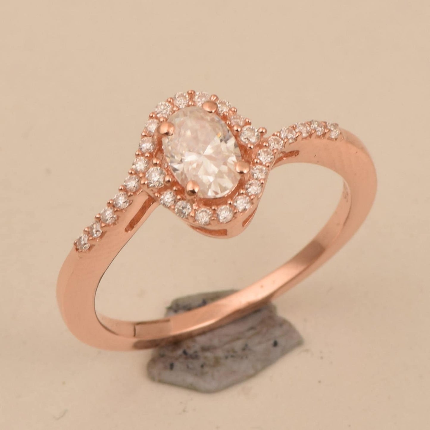 Dainty Oval Moissanite Gold  ring
