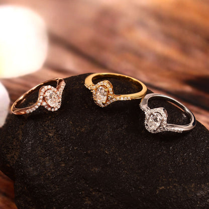 Dainty Oval Moissanite Gold  ring