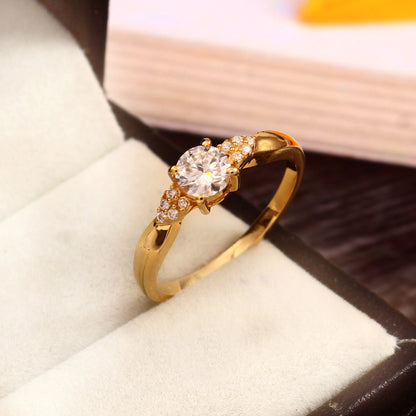 Round VVS Moissanite Gold ring