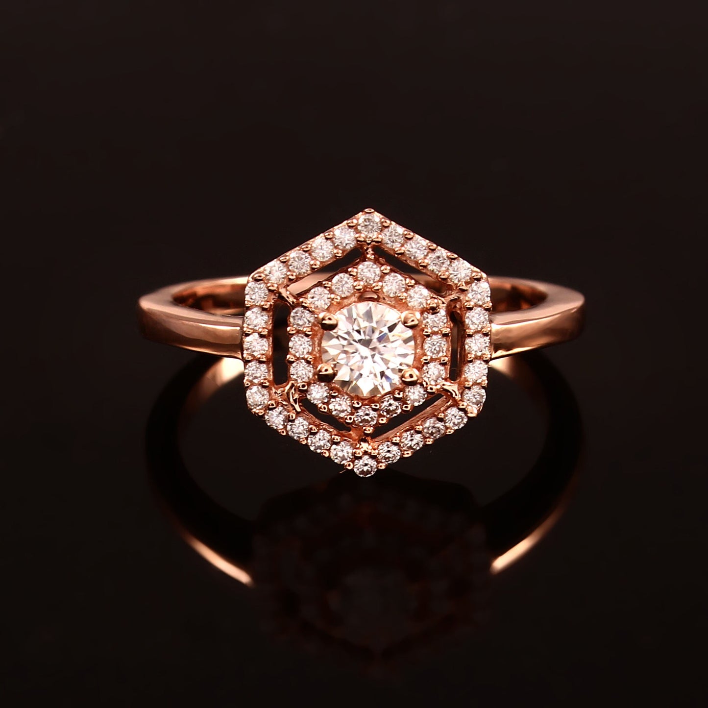 Dainty Moissanite gold ring for daily wear