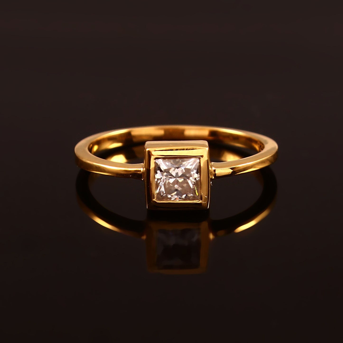 10K 14K 18K Solid Gold Ring" Minimalist Ring" Solid Gold Ring" Moissanite Ring" Dainty Ring" Princess Cut Ring" Valentine Special Offer