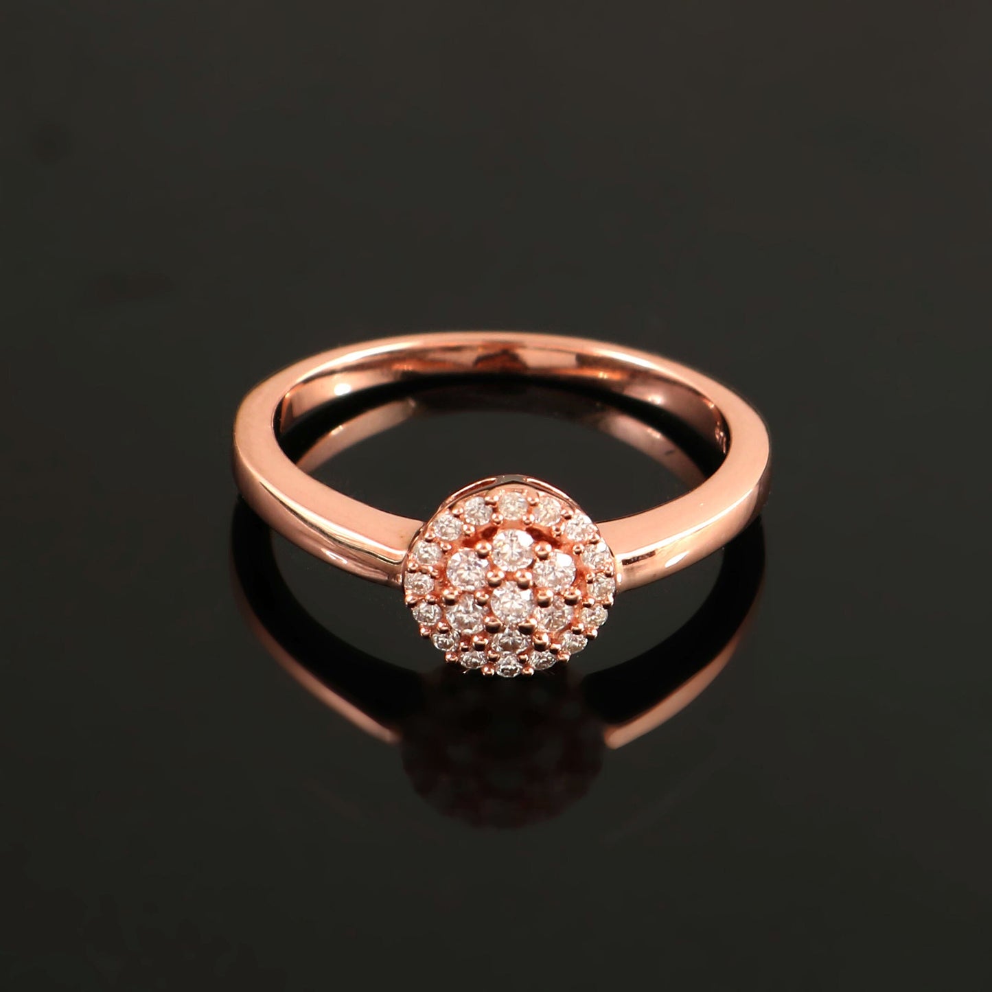 Gold Moissanite Ring, Cluster ring, Flower ring
