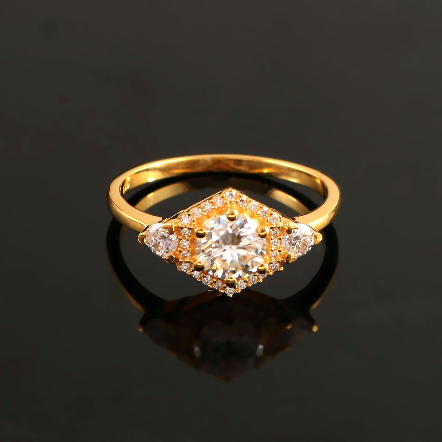 Moissanite Gold - Dainty Solitaire ring