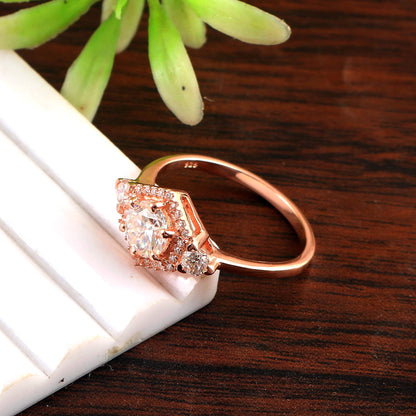 Moissanite Gold - Dainty Solitaire ring