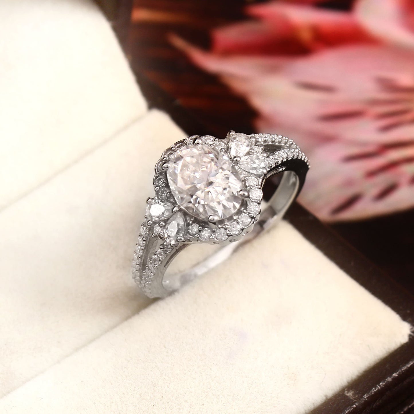 Classic Gold Oval Moissanite Proposal Ring