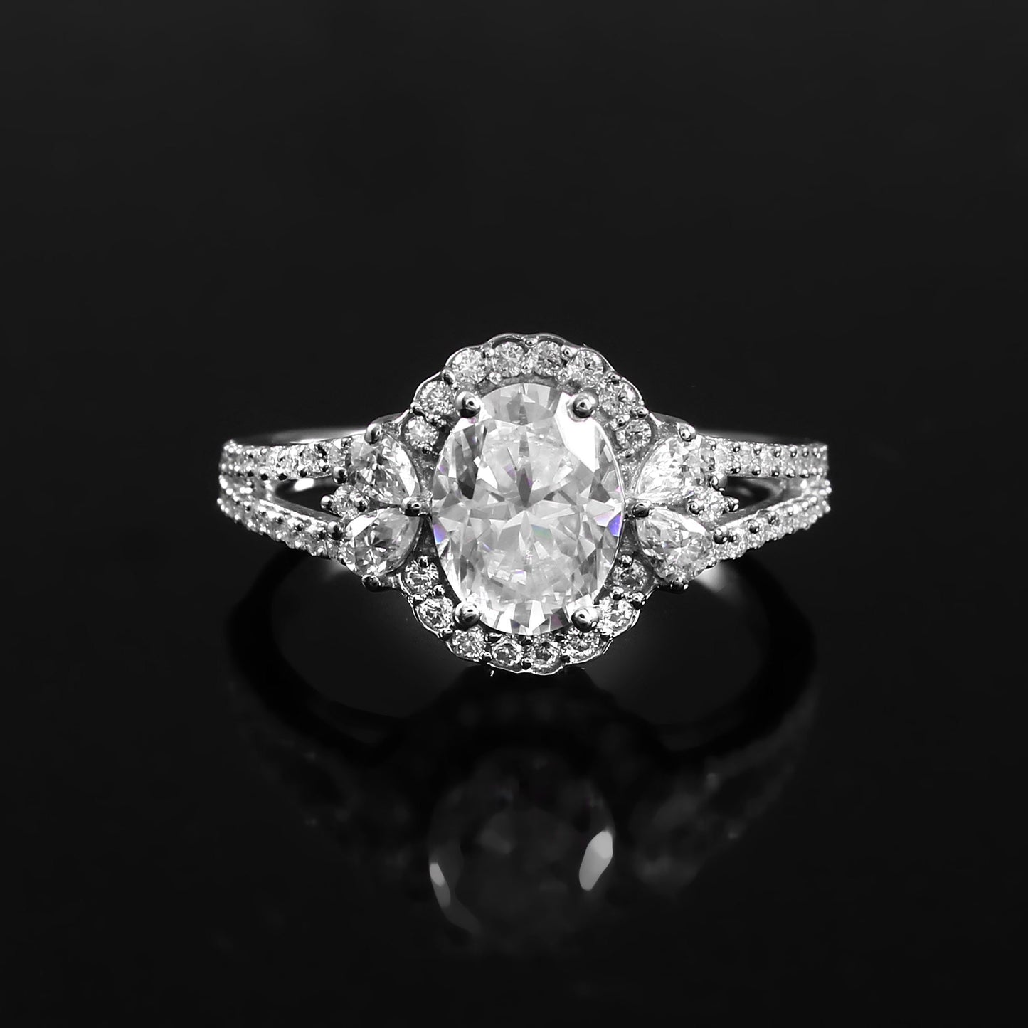 Classic Gold Oval Moissanite Proposal Ring