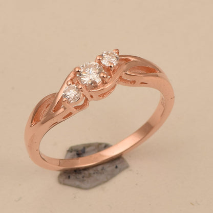 Dainty three stone Lab Grown Diamond Ring