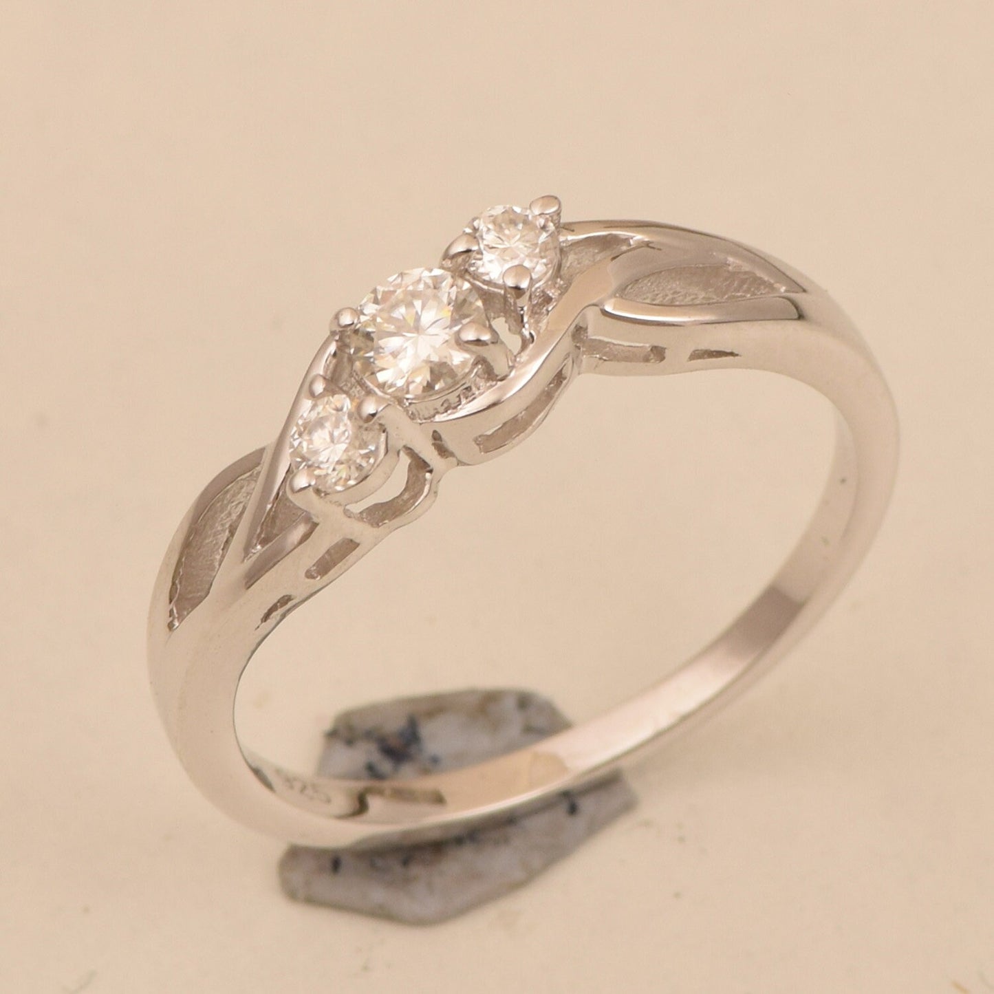 Dainty three stone Lab Grown Diamond Ring