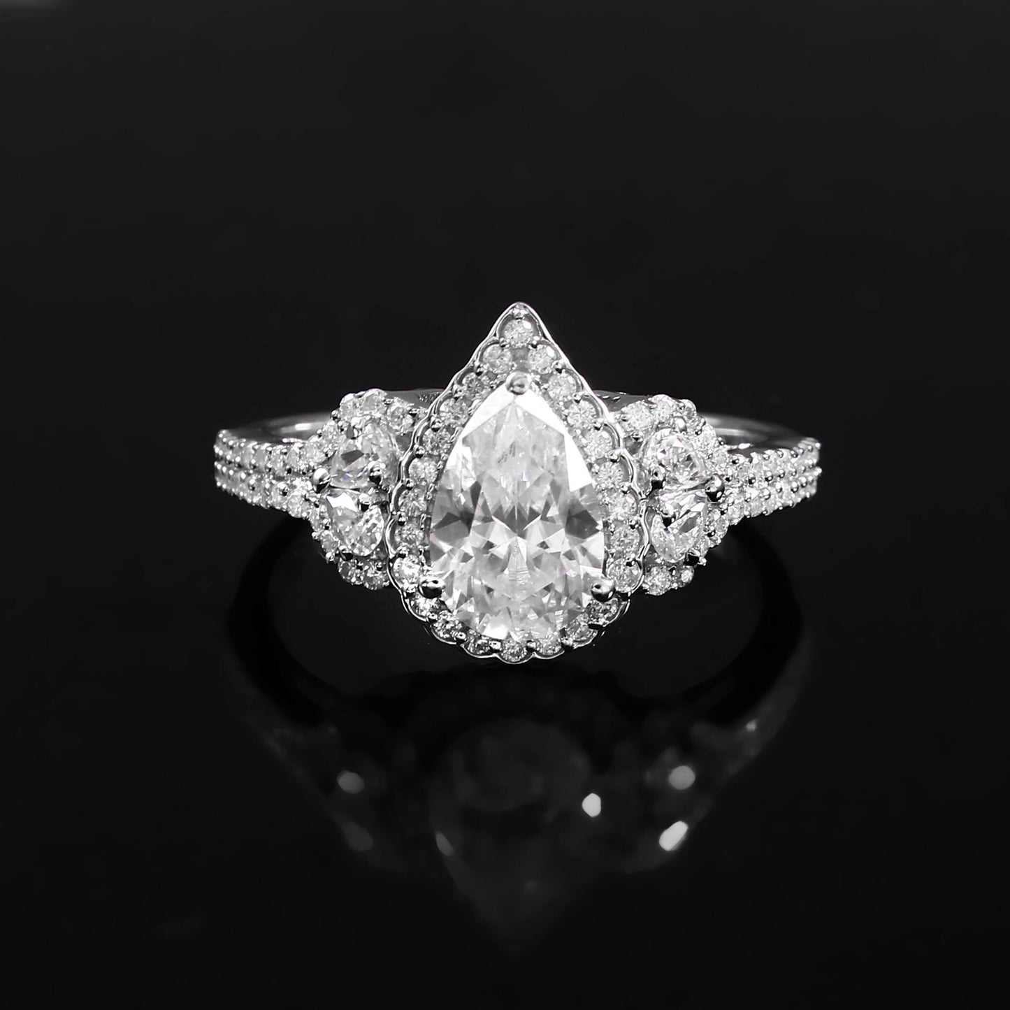 1 carat Pear Diamond Ring, Diamond Ring For Girlfriend,  CVD Diamond Ring, Lab Created Ring,  Lab Grown Diamond Ring, Gift for her