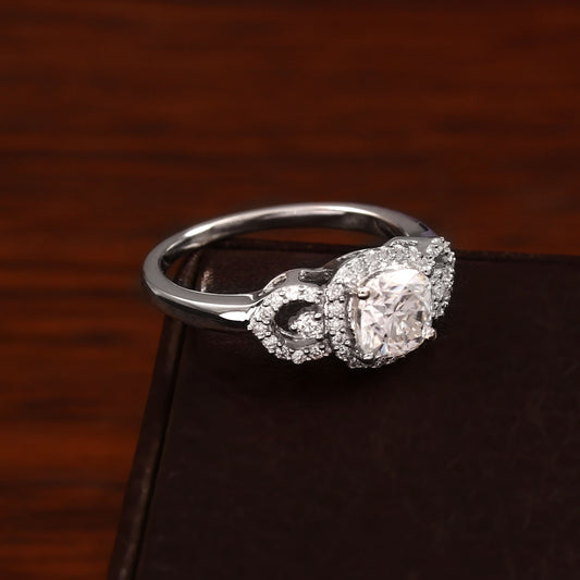 1 Caarat Moissanite Gold Ring, 10K 14K 18K Gold Ring, D Color VVS Moissanite Ring, Designer Jewelry