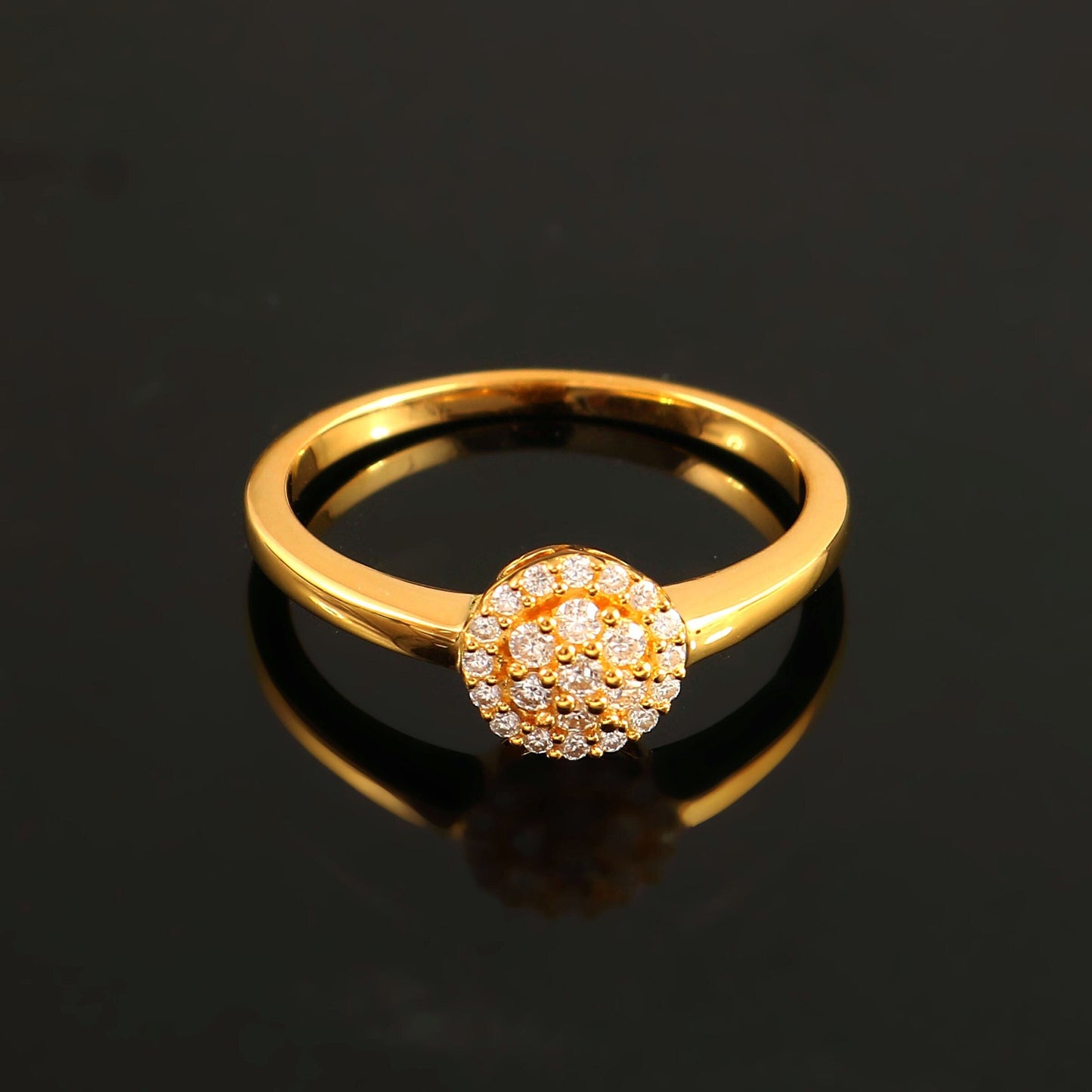 Gold Moissanite Ring, Cluster ring, Flower ring