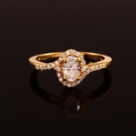 Dainty Oval Moissanite Gold  ring