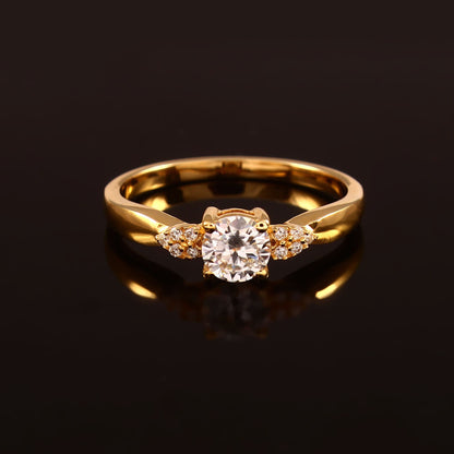 Round VVS Moissanite Gold ring