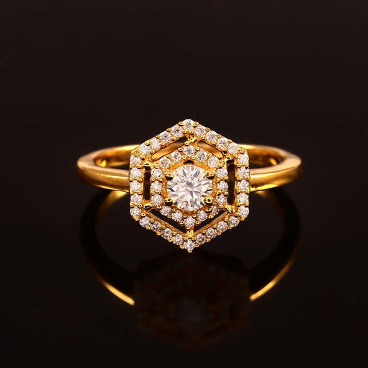 Dainty Moissanite gold ring for daily wear