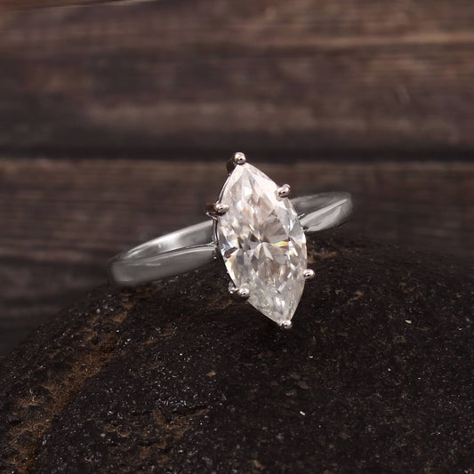 CVD Marquise Lab Diamond Solitaire Ring