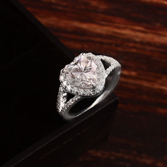 2 carat heart cut Lab Diamond Ring - Solid Gold ring